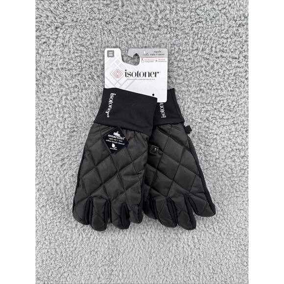Isotoner Quilted Insulated‎ Fleece Lined Touchscreen Gloves Men's Sz Medium NWT - Picture 1 of 4